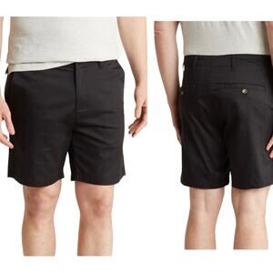 Slate & Stone Lightweight Jet Black 7" Easy Cotton/Nylon Chino Shorts 38 NWT